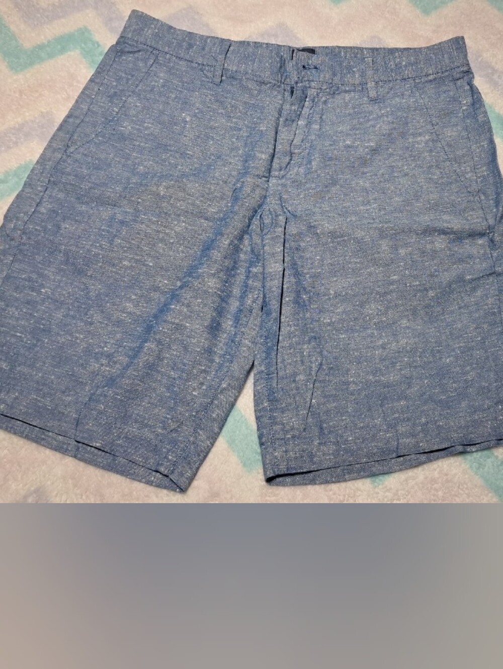 GAP Light Blue Speckled Linen-Blend Shorts